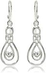 Rose Gold Flashed Sterling Silver Polished Heart Double Infinity Dangle Earrings