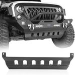 Hooke Road Wrangler JK Front Skid Plate Bumper Cover Texured Black Steel for Jeep Wrangler JK 2007-2018