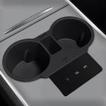 ThinsGo Insert Centre Console Silicone Water Cup Holder Bottle Holder Interior Tesla Model 3 Model Y Accessories-Black