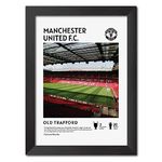 TenorArts Manchester United Stadium Old Trafford Laminated Poster Framed Paintings with Matt Finish Black Frames (12 inches x 9inches) (Old Trafford)