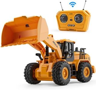 7 Channel RC Bulldozer Toys for Kids, Remote Control Construction Vehicle for Boys 3-5 Years Old, 2.4G Loader Engineering Truck, Birthday Gifts Ideas for Children