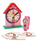 LEGO Time Teacher 9005039 Pink Kids Minifigure Link Buildable Watch, Constructible Clock and Activity Cards | Pink/White | Plastic | 25mm case Diameter | Analogue Quartz | boy Girl | Official