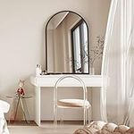 Dripex 60 x 90cm Arched Mirror, Arched Wall Mounted Mirror Home Decorative Bathroom Bedroom Living Room Dressing Mirror, Black