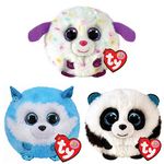 TY Puffies Soft Plush Toy Multipack | Munchkin, Bamboo, Prince | 4 Inch Collectible Cuddly Stuffed Beanie Baby Teddy x3