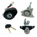 ALTBET Car Full Lock Cylinder Set Compatible with Hyundai Sonata Key Ignition Start Barrel Replace 81970-3SA00 81250-3SA00