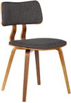 Armen Living Jaguar Dining Chair in Charcoal Fabric and Walnut Wood Finish,Charcoal/Walnut Finish 20D x 18W x 29H in