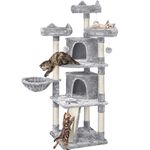 Yaheetech 175cm Multi-Level Cat Tree, Large Cat Condo with Sisal-Covered Platforms Scratching Board & Scratching Posts, Cozy Perches, Stable Cat Tower Cat Condo Pet Play House