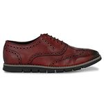 Legwork Informal Cognac Red Brogue Italian Leather Shoes for Men (Numeric_6)