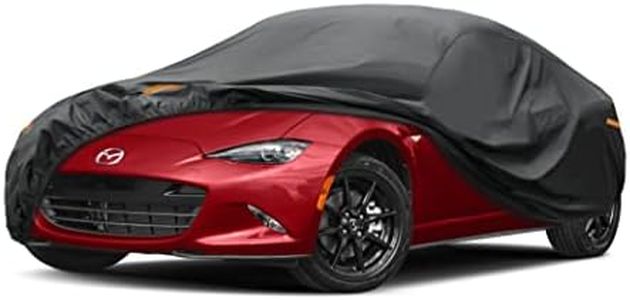 Kayme 7 Layers Car Cover Custom Fit for Mazda Miata MX-5 MX5 (1990-2024) Waterproof All Weather for Automobiles, Outdoor Full Cover Rain Sun UV Protection.Black