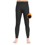 SIHOHAN Men’s Thermal Bottoms Fleece Lined Long Johns Soft Thermal Johns Underwear Fly Hole Leggings Pant Winter Base Layer Pants, 1Pair Black, S/M