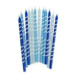 Talking Tables Blue Birthday Candles with Holders-Fun Cake Topper Decorations for Boys or Girls Party Pack of 12, 12.5cm Size