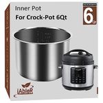 Original Inner Pot for Crock Pot 6 Quart - Stainless Steel Replacement Pot for Crock-Pot 6 Qt Multi-Cooker Crockpot 6 Quart Pressure Cooker 2100467 Accessories Parts