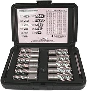 Jancy Slugger by Fein - HSS Nova Annular Cutter Set Tool with Premium M2 High Speed Steel - 3/4" Straight Shank, 2" Depth, 7/16" - 1-1/16" Diameter, 11 pc. Set - 63134999020