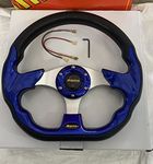 AUTO MT - MOMO 12INCH DStyle Universal Steering Wheel for Sports Car Look Rally Race Off Road with BOSS KIT HUB Free (MOMO 12INCH Blue D Steering Wheel with BOSS KIT HUB)