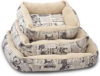 Paws & Pals Pet Bed for Cat and Dog Crate Pad - Deluxe Premium Bedding with Cozy Inner Cushion- Durable Model - 1800's Newspaper Design – Medium - 7"L x 16"W X 21"H