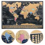 Scratch The World® Travel Map - Vibrant Colours - With Flags Of The World Panel - X-Large - 84 x 59 cm - Maps International - 60 Years + of Map Making