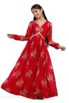 Fashion Dream Girls Floral Printed Empire Waist Maxi Dress|Dress for Girls|One Piece Dress|Ethnic Dresses|Maxi Dress(FDGDRS00109 RED 36_Red_11-12Yrs)