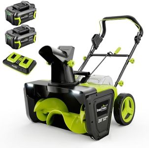 SnapFresh 40V Electric Snow Blower Cordless - 2 x 5.0Ah Battery 20 Inch Brushless Snow Blower with Fast Charger, Built-in Dual LED Headlights, Electric Snowblower for Driveways & Sidewalks