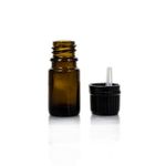 Pack of 5 - Amber Glass Bottles with Dropper Cap 10ml for Aromatherapy Blends Essential Oils Health and Wellbeing