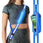 Fokia Kunbio LED Reflective Belt Sash for Walking at Night, Night Running Safety Gear High Visibility Rechargeable LED Light Up Running Belt for Runners Walkers Men Women