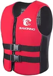huraty Unisex Adults Swim Vest, Swimming Training Vest Swimsuit with Adjustable Straps, Outdoor Water Sports Vests, Red, XL