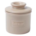 Butter Bell - The Original Butter Bell Crock by L Tremain, a Countertop French Ceramic Butter Dish Keeper for Spreadable Butter, Café Matte Collection, Light Beige