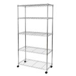 Seville Classics Solid Steel Wire Shelving Storage Unit Adjustable Shelves Organizer Rack, for Home, Kitchen, Office, Garage, Bedroom, Closet, Steel, 5-Tier, 30" W x 14" D (New Model)