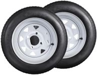 2 Pack 4.80-12 4.80x12 480-12 4.80-12 Trailer Tires with 12'' Rims, 4 Lug on 4'', Load Range C 6PR