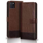 TheGiftKart Flip Back Cover Case for Samsung Galaxy Note 10 Lite | Dual-Color Leather Finish | Wallet Style Flip Back Case Cover for Samsung Galaxy Note 10 Lite (Faux Leather | Brown Coffee)