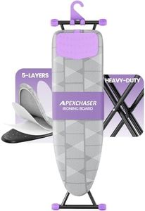 APEXCHASER Ironing Board with Iron Rest, Compact and Space Saver Iron Board, Extra Thick Cover, Height Adjustable, Wall Mount & Closet Hanger 13x43 Grey