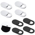 Uskerb 8 Pcs Ultra-Thin Webcam Cover Slider for Laptop, Smartphone, Tablet, and More - Secure Your Privacy with Durable, Easy-to-Use Camera Covers (4 Black + 4 White)