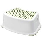 SPICOM Plastic Child Foot Step Stool Anti-Slip Cover on Top With For Children kids with a Max. Weight of 77 lb (Green/White)