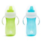 Munchkin Gentle Transition Baby Cup | Babies & Toddler Sippy Cups with Handles & Lids | BPA Free Non Spill Cup |Dishwasher Safe | Leakproof Silicone Childrens Cups for 4+ Months| 10oz/296ml, 2 Pack