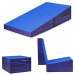 Giantex Incline Gymnastics Mat Wedge Folding and Non-Folding Gymnastics Gym Fitness Skill Shape Tumbling Mat for Kids Play Home Exercise Aerobics (Blue/Purple 60"X30"X14")