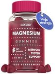 Magnesium Gummies for Adults & Kids - Vegan Magnesium Supplements - 60 Magnesium Gummies 150mg - Magnesium Citrate 1363mg for Nervous System Support, Bones, Teeth - Natural Flavour with Fruit Juice