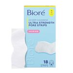 Bioré Witch Hazel Ultra Cleansing Pore Strips, 18 Nose Strips, Clears Pores up to 2x More than Original Pore Strips, features C-Bond Technology, Oil-Free, Non-Comedogenic Use