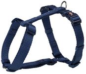 Trixie: - Premium Dog H-Harness | Made Nylon, Lightweight & Adjustable Straps | Two Snap Buckles on The Belly Strap to Easily Slip Around The Body – (52–75 cm/20 mm, M–L), Indigo