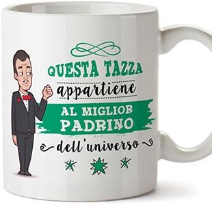 Mugffins Padrino Tazza/Mug - Questa Tazza Appartiene al Miglior Padrino dell'Universo - Idea Regalo Giorno di Pasqua/Battesimo - Tazza Miglior Padrino