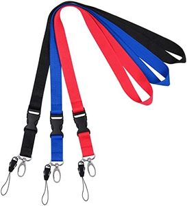 Wisdompro Office Lanyard, 3 Pack 23 inch Quick Release Neck Strap Lanyard with Detachable Buckle, String Loop for Keys, ID Badges, Card Holder, USB Flash Drives, Cell Phones - Black, Blue, Red