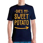 Funny Shes My Sweet Potato T-Shirt I YAM Couples Matching Shirt Tshirt Men Women (Sweet Potato Navy Blue, Small)