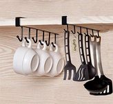 EigPluy 2pcs Mug Hooks Cups Wine Glasses Storage Hooks Kitchen Utensil Ties Belts and Scarf Hanging Hook Rack Holder Under Cabinet Closet Without Drilling,Black