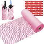 Walkpet Pink Honeycomb Packing Paper Wrap 12"x200' Sustainable Alternative to Bubble Wrap for Moving Shipping/Gift, Biodegradable & Fully Recyclable Bubble Paper Wrapping with 20 Fragile Sticker……