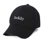 ZLYC Embroidered Cotton Baseball Cap Adjustable Snapback Dad Hat (Black,Daddy),One Size