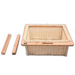 Pvc Wicker Basket For Modular Kitchen (16.25 W X 20 L 8 H (Inches) Including Channelrectangular, Beige)