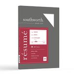 Southworth Exceptional Resume Paper, 100% Cotton, 32 lb, white, 100 Count (RD18CF)