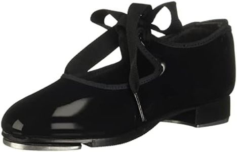 Capezio Unisex-Child Jr. Tyette Tap Shoe Dance, Black Patenlite, 10 Wide Toddler