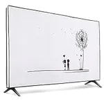 kwmobile Dust Cover for 55" TV - Flat Screen TV Protector - Dandelion Love Black/White