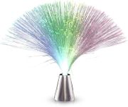 AIMALL LED Colour Changing Fibre Optic Lamp, Crystal Mood Night Light Decor, Battery Operated, 13.77 Inches Height, Perfect for Home Ambiance, Christmas, and Festive Decoration