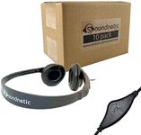 Soundnetic SNCCV Classroom Stereo Headphones with Leatherette Earpads and Volume Control, Black, Count of 10, Pack of 1