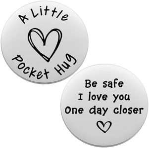 MIXJOY Deployment Gift for Husband, Pocket Coin, Love Token, Military Deployment, Long Distance, Gift for Him, Husband Boyfriend Fiance, One Day Closer, Valentines Day (Silver)